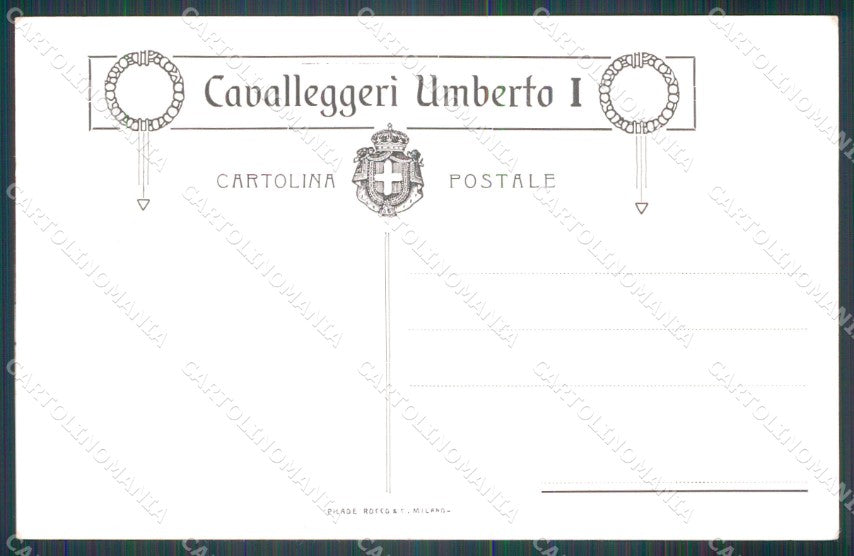 Militari XXIII Reggimento Cavalleggeri di Umberto I Savoia cartolina XF2671 – retro