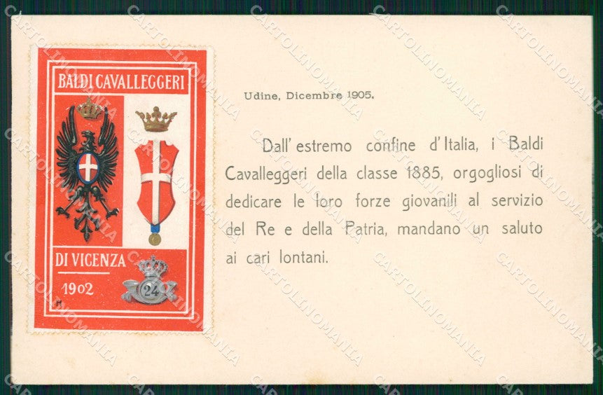 Militari Reggimentali XXIV Cavalleggeri di Vicenza Udine cartolina XF2684 – fronte
