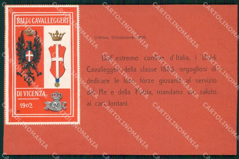 Militari Reggimentali XXIV Cavalleggeri di Vicenza Udine cartolina XF2685 – fronte