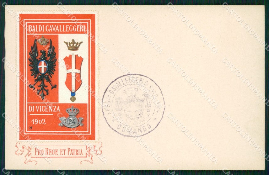 Militari Reggimentali XXIV Reggimento Cavalleggeri di Vicenza cartolina XF2686 – fronte