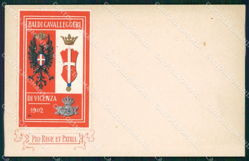 Militari Reggimentali XXIV Reggimento Cavalleggeri di Vicenza cartolina XF2687 – fronte