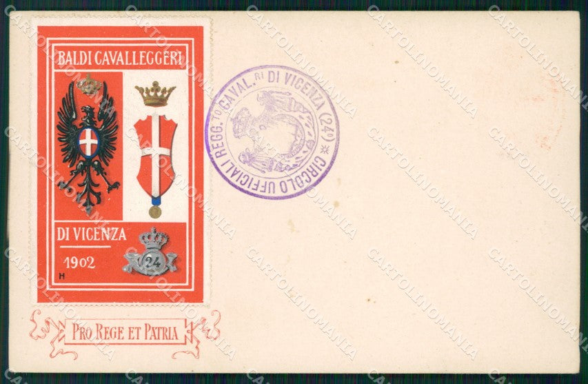 Militari Reggimentali XXIV Reggimento Cavalleggeri di Vicenza cartolina XF2689 – fronte