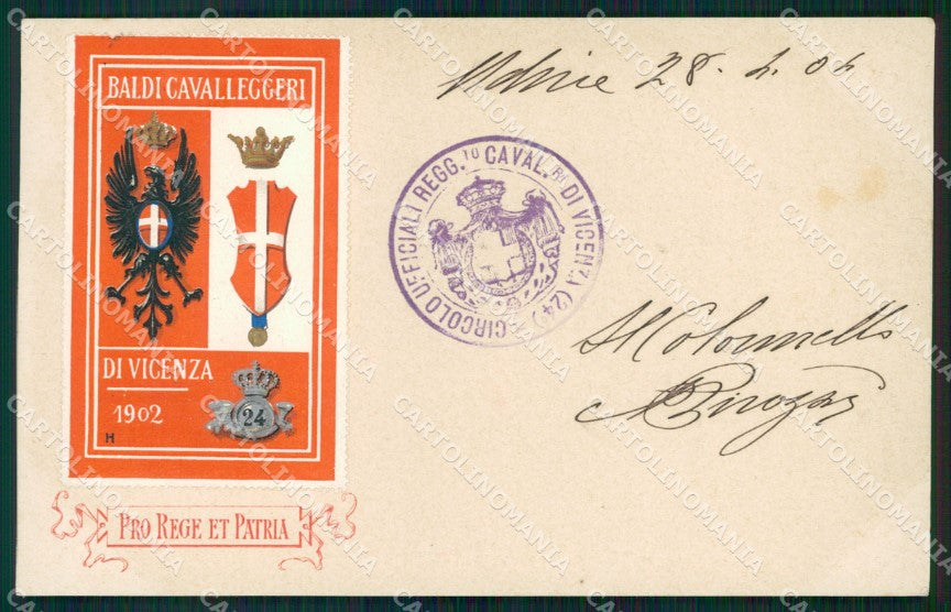 Militari Reggimentali XXIV Reggimento Cavalleggeri di Vicenza cartolina XF2691 – fronte