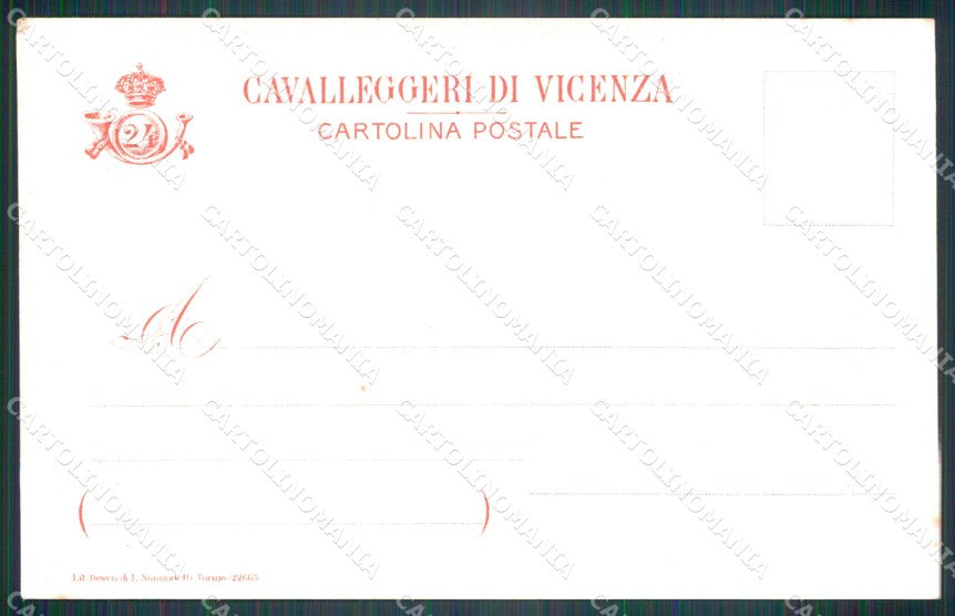 Militari Reggimentali XXIV Reggimento Cavalleggeri di Vicenza cartolina XF2691 – retro
