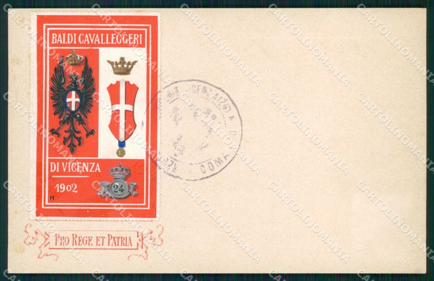 Militari Reggimentali XXIV Reggimento Cavalleggeri di Vicenza cartolina XF2692 – fronte