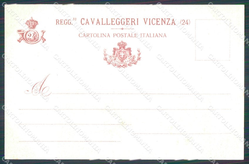 Militari Reggimentali XXIV Reggimento Cavalleggeri di Vicenza cartolina XF2695 – retro