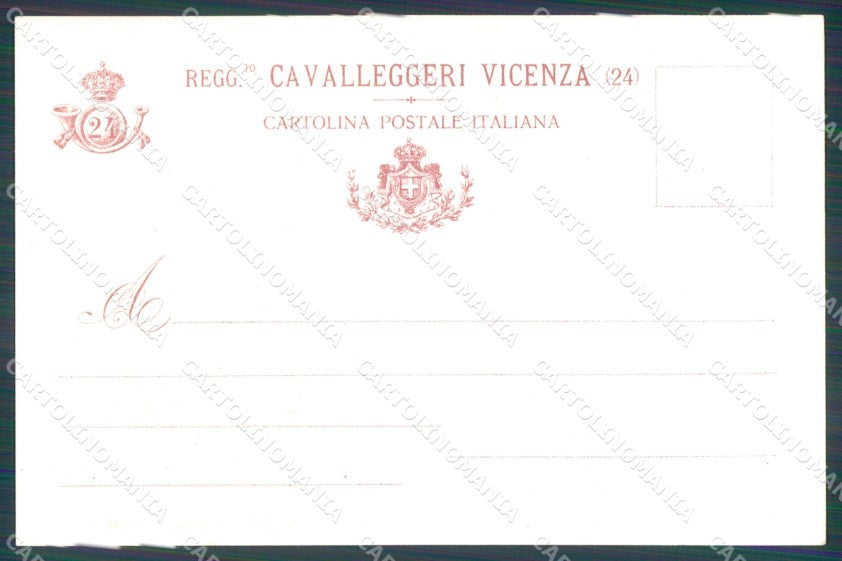Militari Reggimentali XXIV Reggimento Cavalleggeri di Vicenza cartolina XF2698 – retro