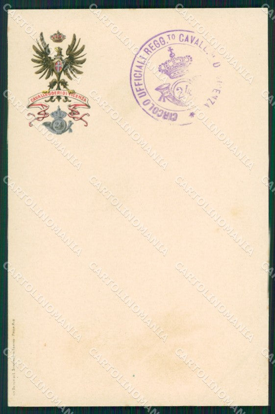 Militari Reggimentali XXIV Reggimento Cavalleggeri di Vicenza cartolina XF2700 – fronte