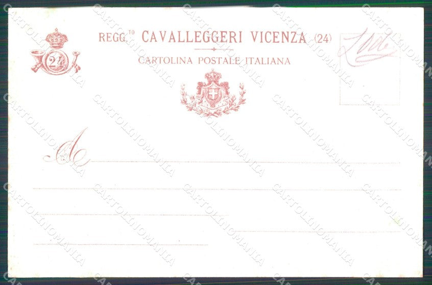 Militari Reggimentali XXIV Reggimento Cavalleggeri di Vicenza cartolina XF2700 – retro