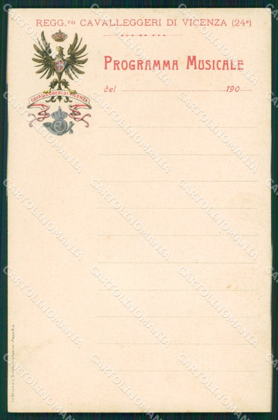 Militari XXIV Cavalleggeri di Vicenza Programma Musicale cartolina XF2701 – fronte