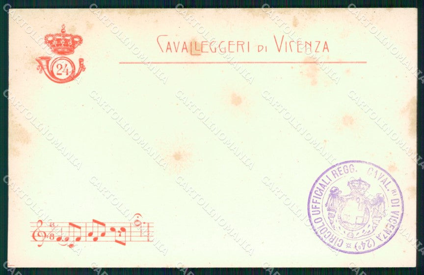 Militari Reggimentali XXIV Reggimento Cavalleggeri di Vicenza cartolina XF2713 – fronte