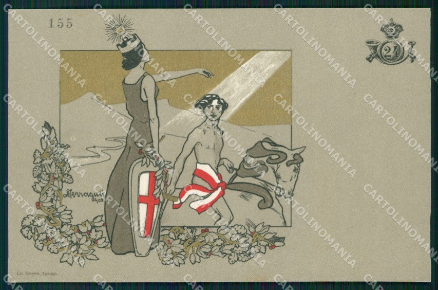 Militari XXIV Cavalleggeri Vicenza Anniversario Fondazione cartolina XF2719 – fronte