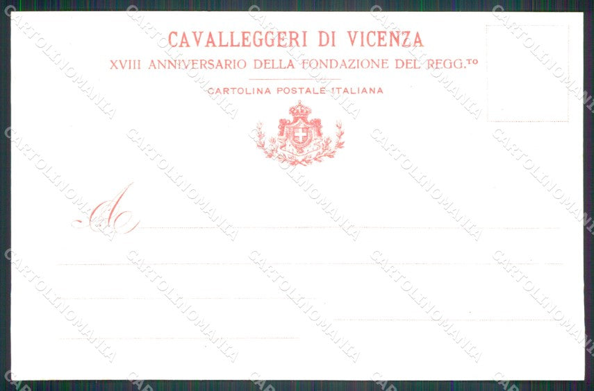 Militari XXIV Cavalleggeri Vicenza Anniversario Fondazione cartolina XF2719 – retro