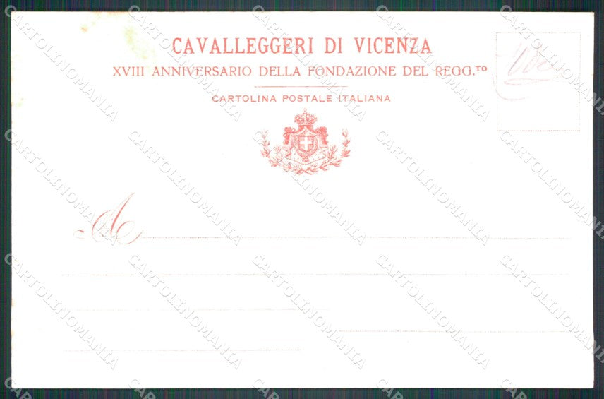 Militari XXIV Cavalleggeri Vicenza Anniversario Fondazione cartolina XF2720 – retro