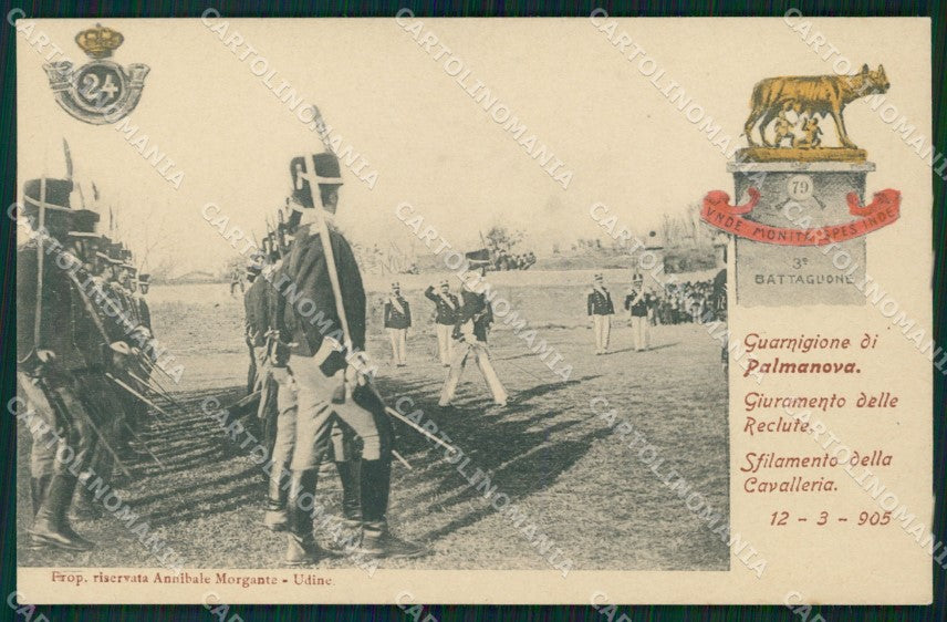 Militari XXIV Reggimento Cavalleggeri di Vicenza Palmanova cartolina XF2730 – fronte