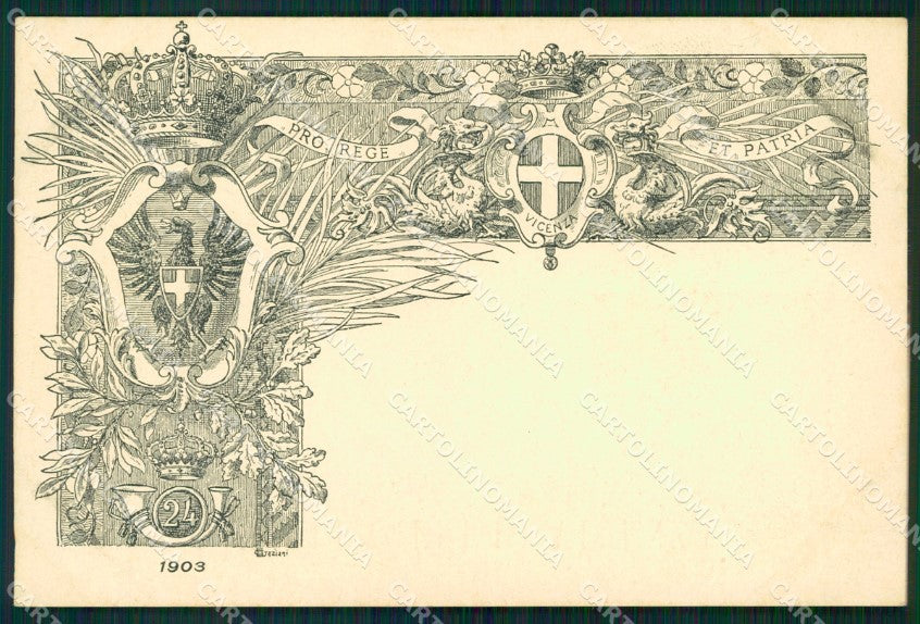 Militari XXIV Reggimento Cavalleggeri di Vicenza 1903 cartolina XF2731 – fronte
