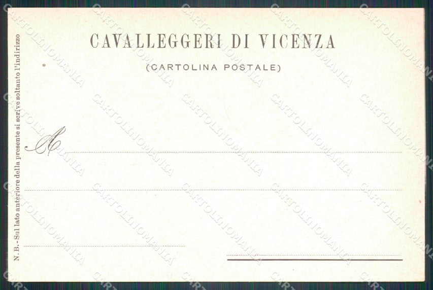 Militari XXIV Reggimento Cavalleggeri di Vicenza 1903 cartolina XF2731 – retro
