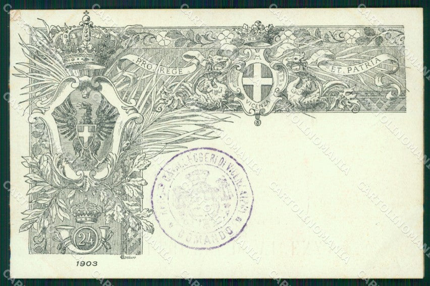 Militari XXIV Reggimento Cavalleggeri di Vicenza 1903 cartolina XF2733 – fronte