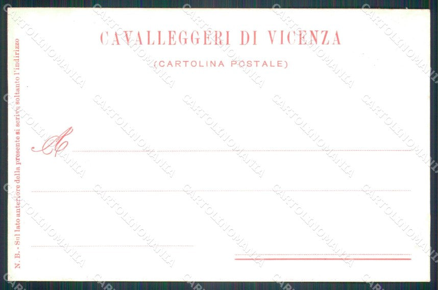 Militari XXIV Reggimento Cavalleggeri di Vicenza 1904 cartolina XF2734 – retro