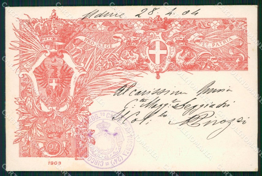 Militari XXIV Reggimento Cavalleggeri di Vicenza 1903 cartolina XF2735 – fronte