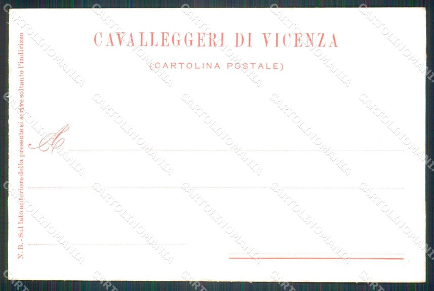 Militari XXIV Reggimento Cavalleggeri di Vicenza 1903 cartolina XF2735 – retro