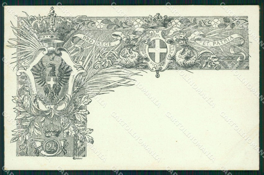 Militari Reggimentali XXIV Reggimento Cavalleggeri di Vicenza cartolina XF2739 – fronte