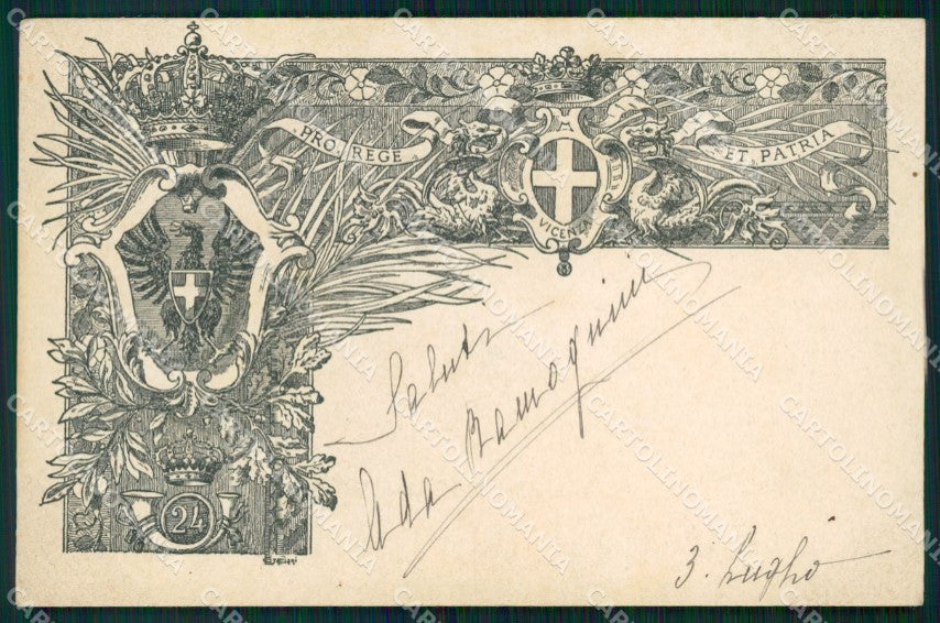 Militari Reggimentali XXIV Reggimento Cavalleggeri di Vicenza cartolina XF2740 – fronte