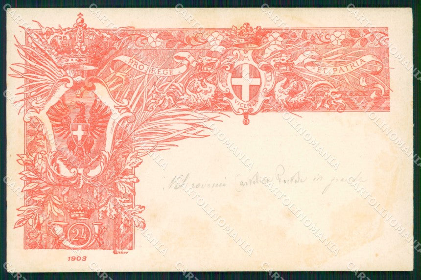 Militari Reggimentali XXIV Reggimento Cavalleggeri Vicenza 1903 cartolina XF2744 – fronte