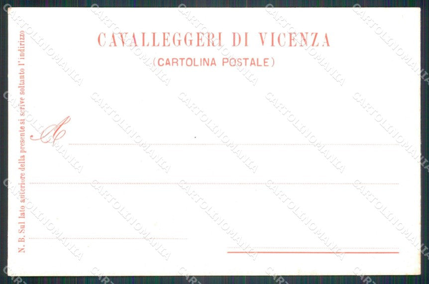 Militari Reggimentali XXIV Reggimento Cavalleggeri Vicenza 1903 cartolina XF2744 – retro