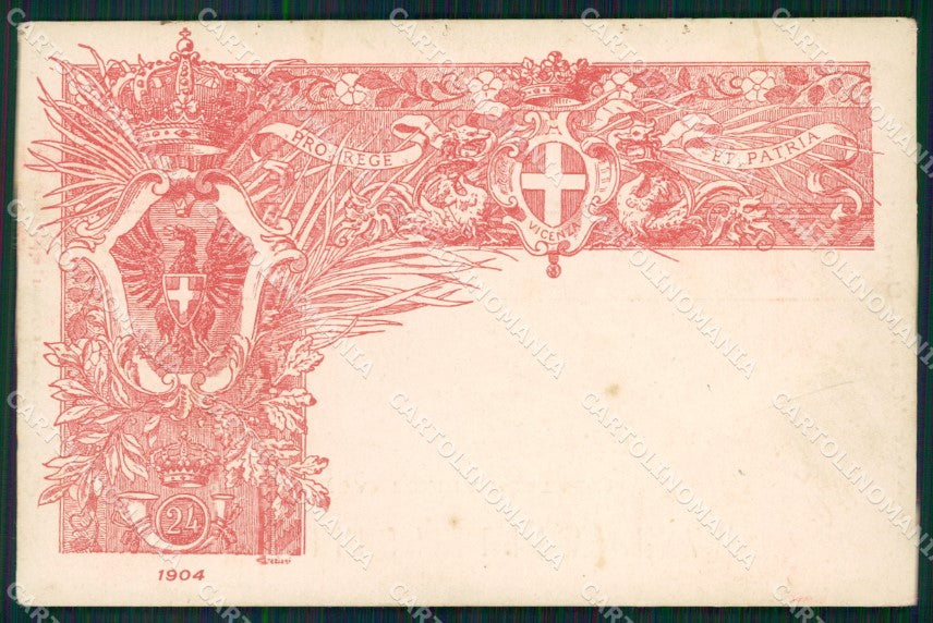 Militari Reggimentali XXIV Reggimento Cavalleggeri di Vicenza 1904 cartolina XF2 – fronte