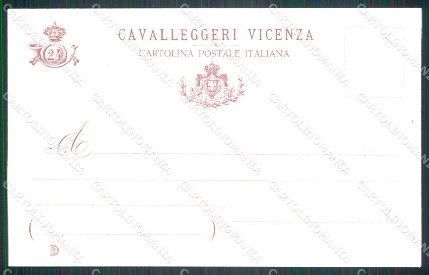 Militari XXIV Reggimento Cavalleggeri Vicenza Giuramento 1905 cartolina XF2752 – retro