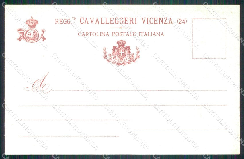 Militari Reggimentali XXIV Reggimento Cavalleggeri di Vicenza cartolina XF2754 – retro