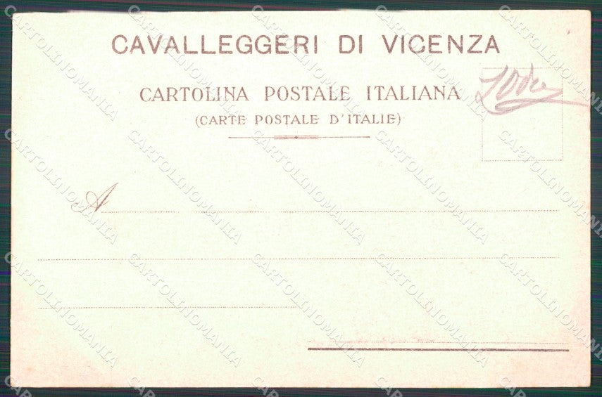 Militari Reggimentali XXIV Cavalleggeri Vicenza Pergamena Scudo cartolina XF2759 – retro