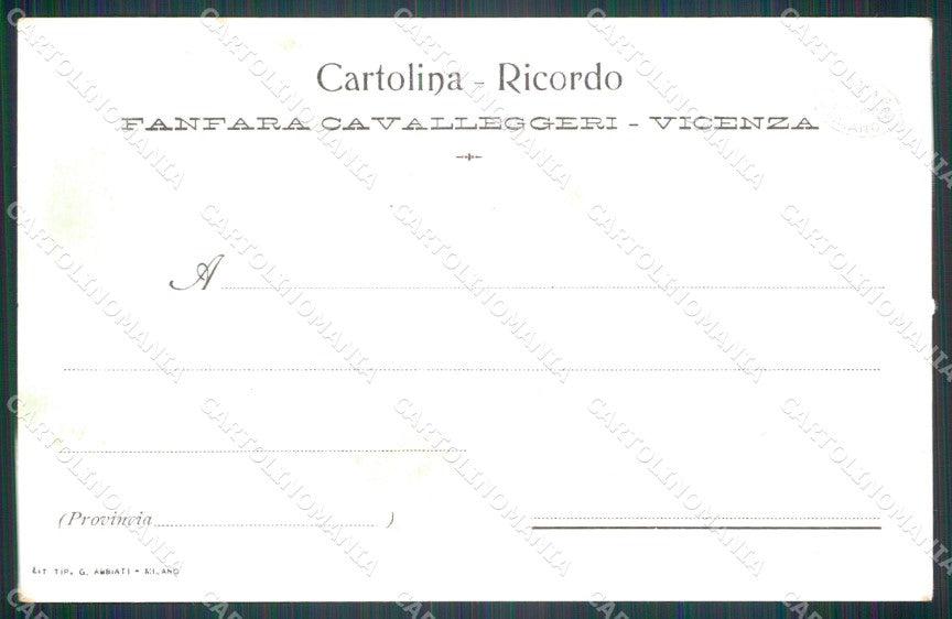 Militari XXIV Reggimento Cavalleggeri di Vicenza Fanfara cartolina XF2761 – retro