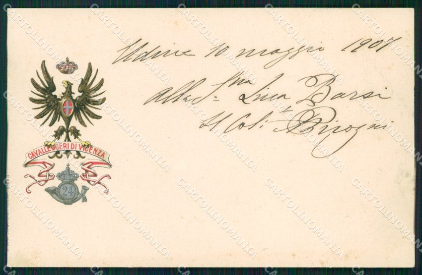 Militari Reggimentali XXIV Reggimento Cavalleggeri di Vicenza cartolina XF2763 – fronte