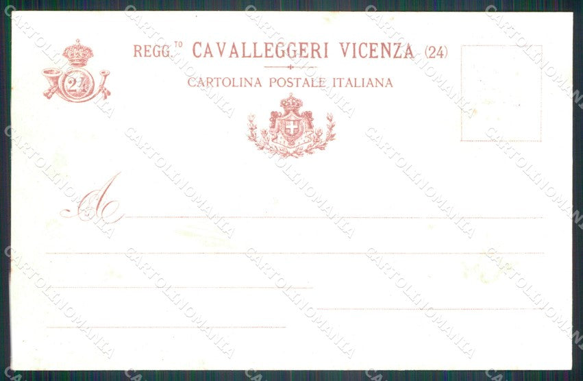 Militari Reggimentali XXIV Reggimento Cavalleggeri di Vicenza cartolina XF2763 – retro