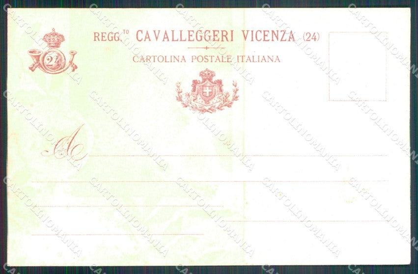 Militari Reggimentali XXIV Reggimento Cavalleggeri di Vicenza cartolina XF2764 – retro