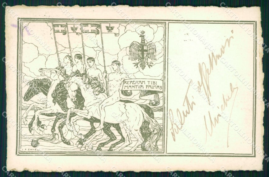 Militari Reggimentali XXV Reggimento Lancieri di Mantova cartolina XF2766 – fronte