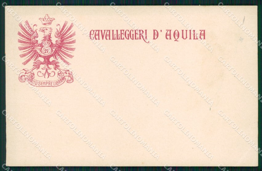 Militari Reggimentali XXVII Reggimento Cavalleggeri di Aquila cartolina XF2779 – fronte