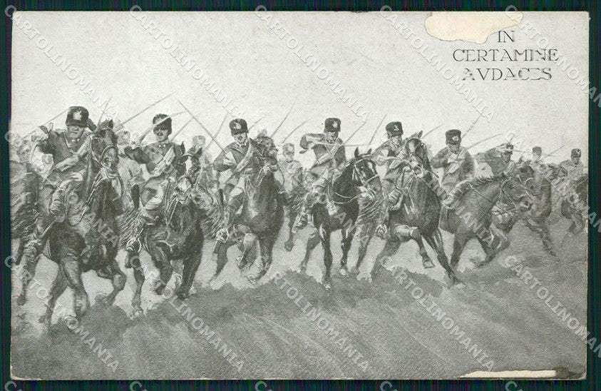 Militari XXVIII Reggimento Cavalleggeri di Treviso ABRASA cartolina XF2792 – fronte