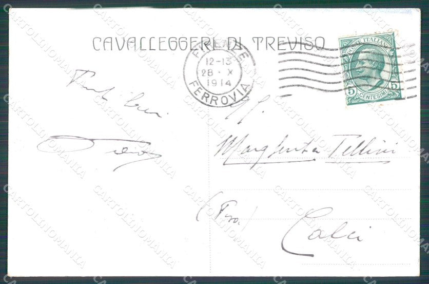 Militari XXVIII Reggimento Cavalleggeri di Treviso Origo cartolina XF2799 – retro