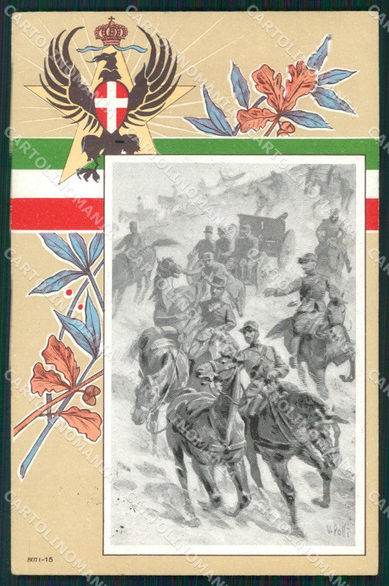 Militari Reggimentali Artiglieria Cavallo Voloire Voloira Polli cartolina XF2823 – fronte