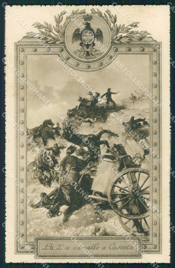 Militari Reggimentali Artiglieria a Cavallo Voloire Custoza cartolina XF2824 – fronte