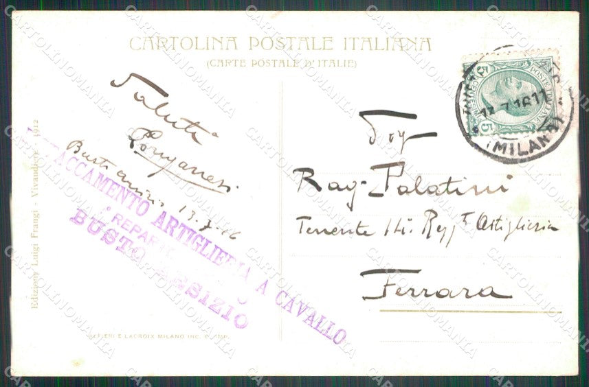 Militari Reggimentali Artiglieria a Cavallo Voloire Voloira cartolina XF2834 – retro