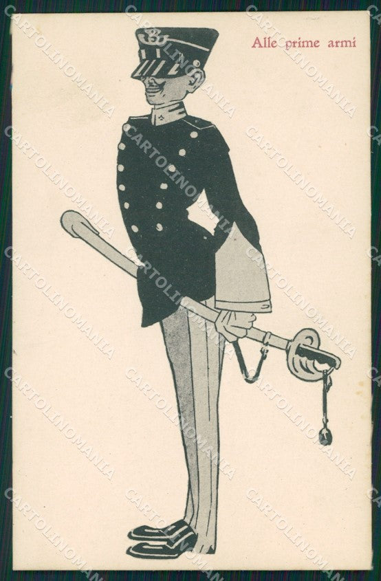 Militari Uniforme Cavelleria Umoristica cartolina XF2844 – fronte