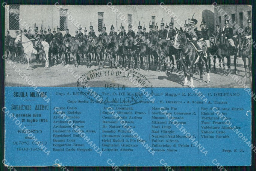 Militari Modena Scuola Militare Squadrone Cavalleria 1903-1904 cartolina XF2845 – fronte