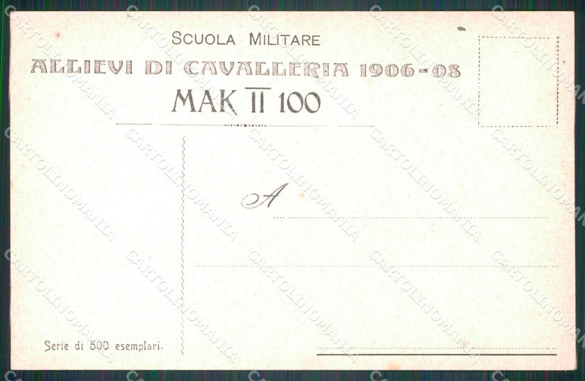 Militari Modena Scuola Militare Cavalleria 1906-1908 Mak TT 100 cartolina XF2846 – retro
