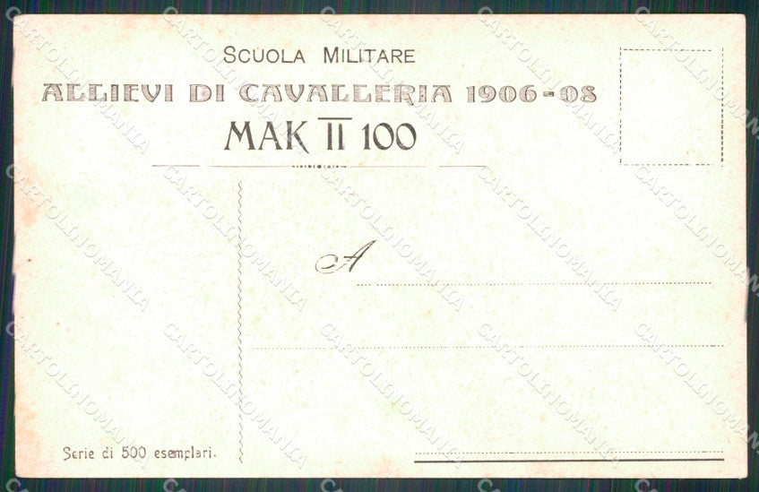 Militari Modena Scuola Militare Cavalleria 1906-1908 Mak TT 100 cartolina XF2847 – retro