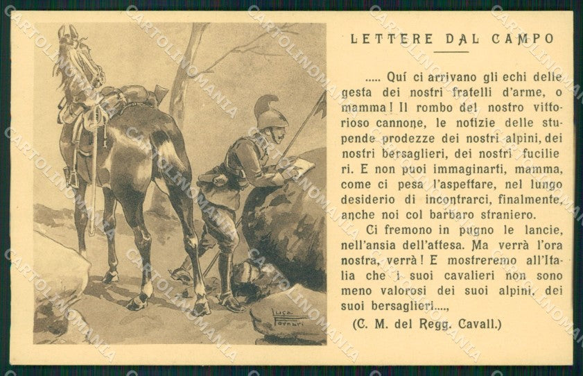 Militari Reggimento Cavalleria Lancieri Lettere dal Campo cartolina XF2851 – fronte