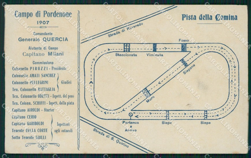 Militari Pordenone Campo di Cavalleria Pista Comina cartolina XF2875 – fronte